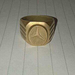 Gold Mercedes Logo Ring